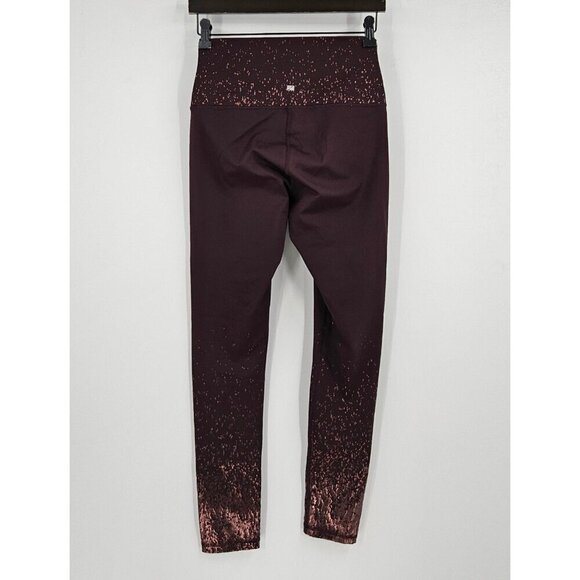 Z by Zobha Womens Sz M Raisin Ombre Colored Metallic Shine Leggings High Waisted - Picture 2 of 5